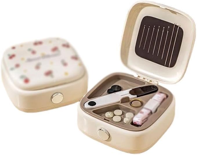 LUIJHFC Plastic Sewing Box Home Use Magnetic Attachment Portable Miniature Practical Kit