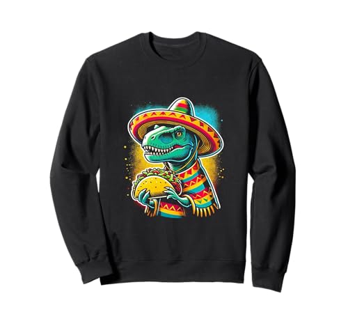T-rex Dinosaur Taco Lover - Cinco de Mayo - Poncho Sombrero Sudadera