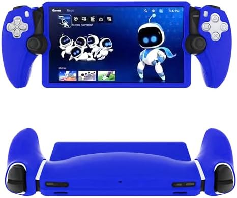 PS5 Portal Silicone Cover Case, Soft Protective Skin Case for Playstation Portal Remote Player, Shockproof Anti-Scratch – Blue