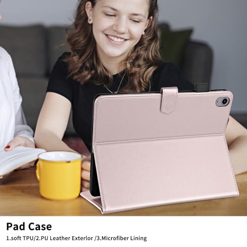 Étui iPad 10e génération 2022 anti-rayure rose pour modèles A2696 A2757