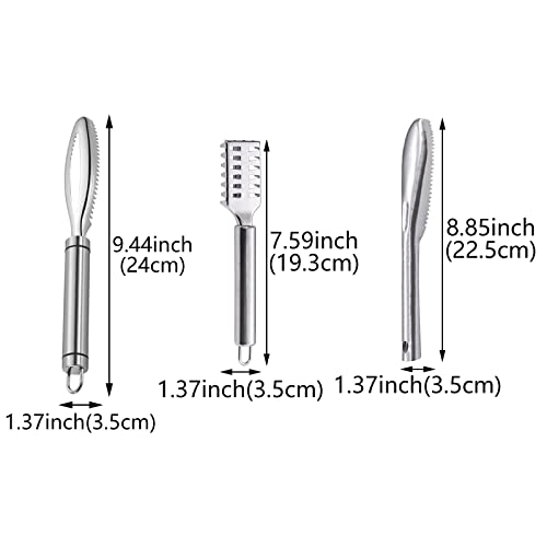 4 Pack Fish Cleaning Tools Stainless Steel Fish Scaler Remover Fish Peeler Scale Scraper For Kitchen All Fish Cleaning Kit #TOP1