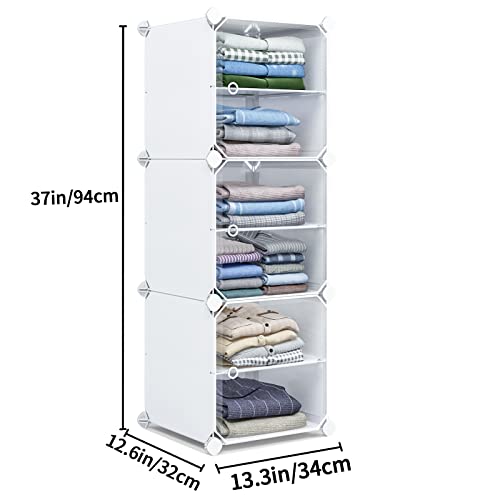 Maginels 3-Cube Storage Organizer, Stackable Cubby Shelf, Easy Assemble, Closet Organizers With Doors, Clothing Storage For Bedroom,Livingroom,White #TOP2