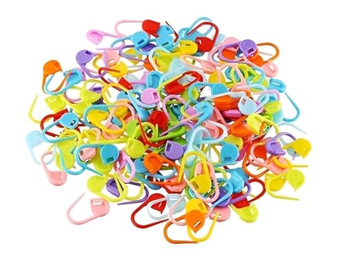 Image of ARTISTERY Plastic Locking Knitting Crochet Stitch Markers (20 Pcs, Multicolor) + Colorful Large Eye Plastic Sewing Yarn Needles (10 Pcs, Multicolor) for Crochet & Weaving