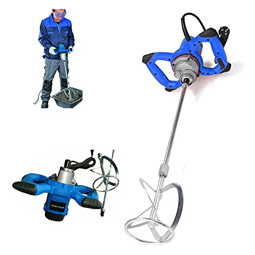 Mélangeur à béton 2600 W avec réglage de la vitesse de rotation 6 vitesses et interrupteur verrouillable avec batteur Ø 120 mm – pour peinture, plâtre et chape