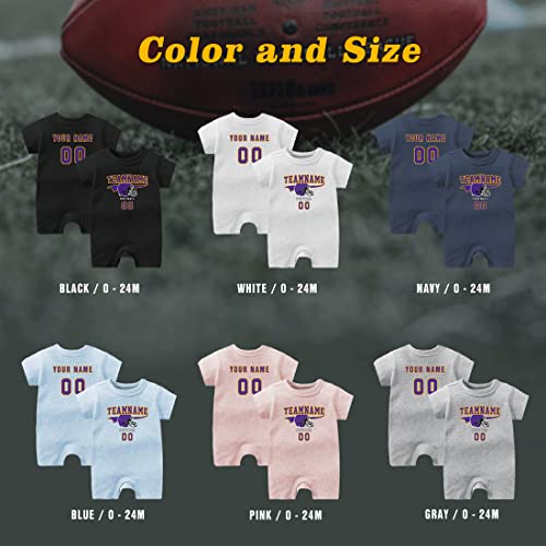 Baby Bodysuit Custom Football Outfit Make Your Baby Name&Number Football Clothes Gifts2