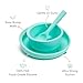 Munchkin Silicone Baby Feeding Set, Toddler Suction Bowl, Plate and Spoon, Baby Led Weaning and Infant Self Feeding, C’est Silicone!™ Mealtime Set, 4 Months and Up, BPA Free, Mint