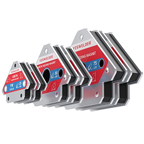 YESWELDER 25 LB & 50LB & 75 LB Welding Magnet 6 Pieces of Magnetic Welding Holder 25 LBS/ 50 LBs 75 LBs Holding Power Welding Accessories by YESWELDER - Used condition - US$28.09