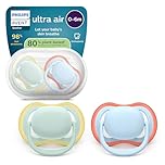 Philips Avent Ultra Start Ciuccio - Design ortodontico, per neonati 0-6 mesi, tettarella simmetrica in morbido silicone, senza BPA, con custodia per la sterilizzazione, confezione da 2, SCF087/01