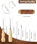PLANTIONAL Leather Working Tools for Beginners: Professional Leather Craft Kit with Waxed Thread Groover Awl Stitching Punch for Leathercraft Adults Gifts