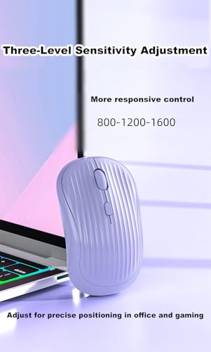 Ratón inalámbrico silencioso Bluetooth y USB recargable con diseño ergonómico de 1600 DPI 6