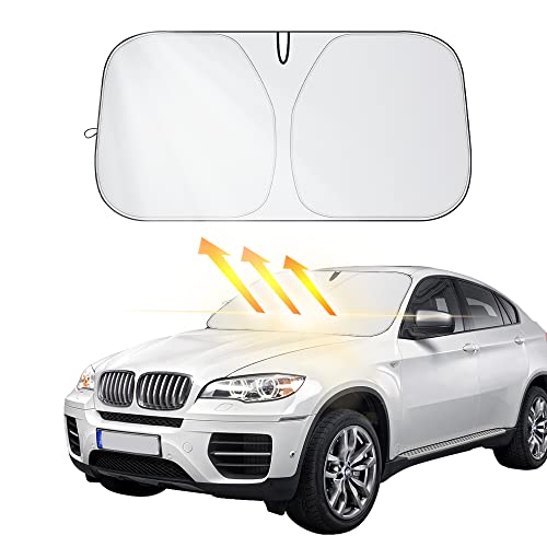 Front Windshield Shade - Portable, Folding, UV & Heat Resistant Sun Blocker - Keeps Car Cool...