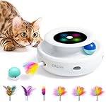 ORSDA 2in1 Interactive Toys for Indoor Cats, Timer Auto On/Off, Cat Toy Balls & Ambush Electronic Cat Mice Toy for Entertainment with 6pcs Feathers, Dual Power Supplies