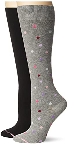 Soxland Women's 2-Pack Dr. Motion Compression Socks-Nylon Diamonds/Solid