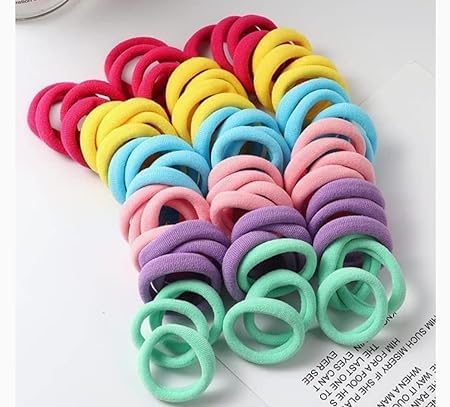 90 pcs Multi Color Hair Holder Hair Tie Soft Tiny Small Elastic Rubber Hair Bands-image-7