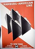  Poster Hamburg American Line Hapag Größe 50 x 70 cm, Luxus-Papier, 300 g
