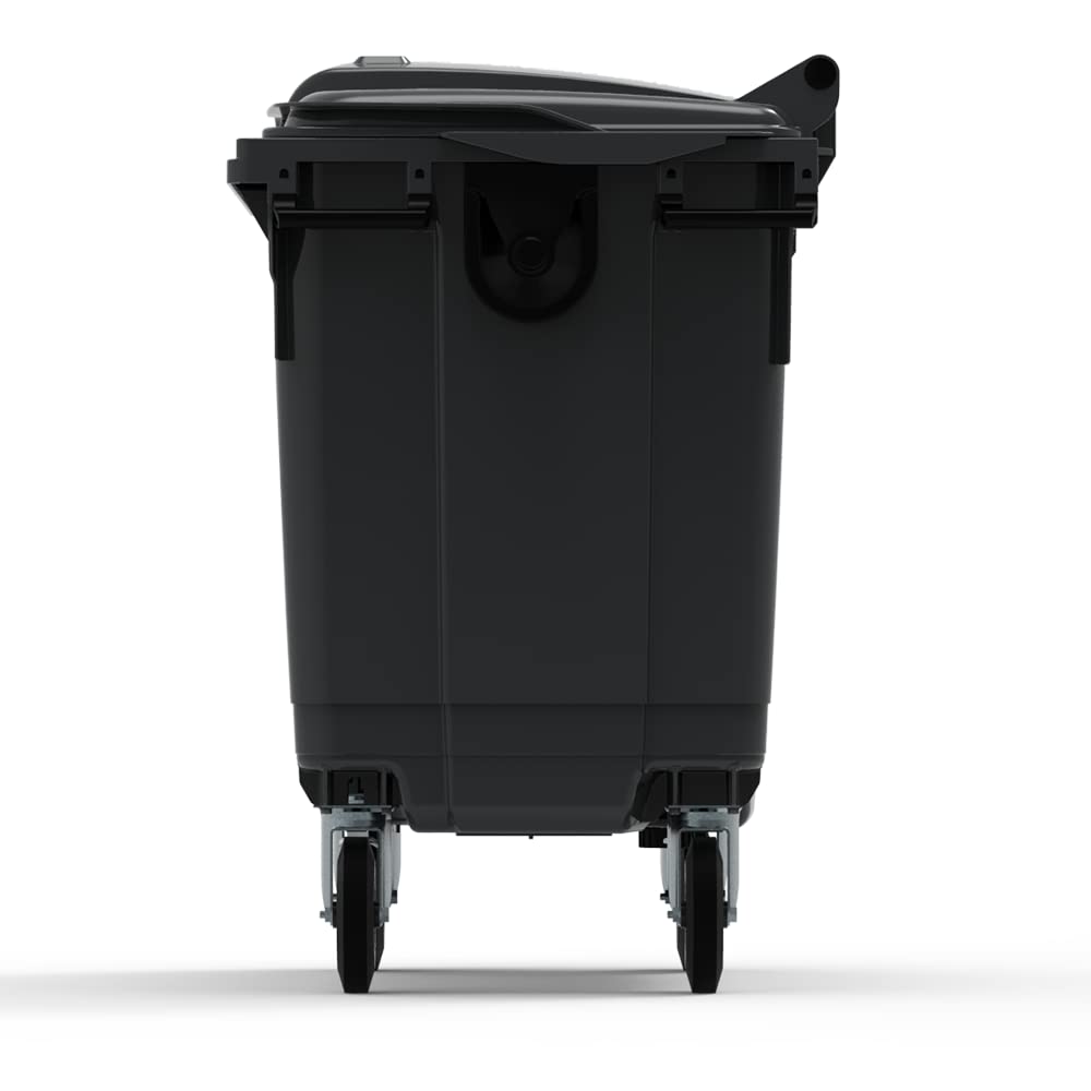 ESE France Conteneur Poubelle à déchets 4 roues - 660L - Robuste et Professionnel - 100% Recyclé - Gris - Fabriqué en France