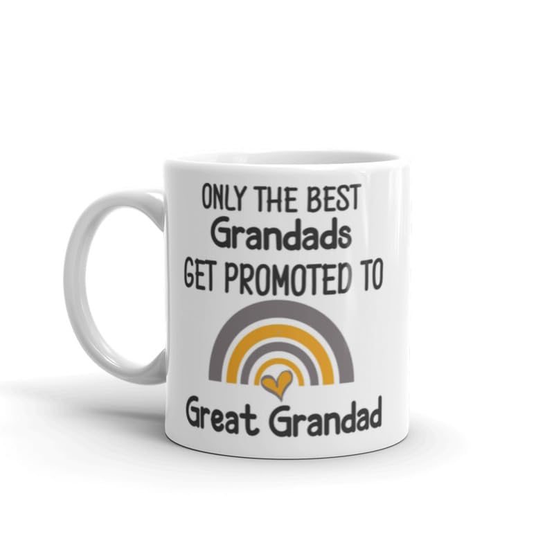 Only The Best Grandads Get Promoted to Great Grandad - Large Tea Mug | You're Going to Be A Great Grandad - Pregnancy Announcement Gift (11oz)