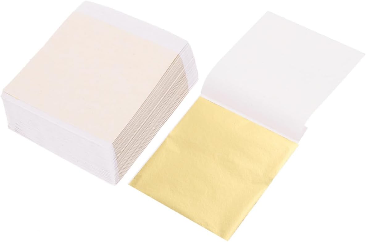 FONDOTIN 200sheets Metallic Foil Flakes Imitation Gold Foil DIY Decorative Accessory Kit