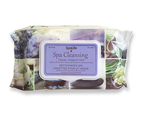 My Spa Life Spa Cleansing Facial Towelettes Infused with Lavender Rosemary Leaf and Japanese Artemisia Princeps - 60 Each (Pack of 3)