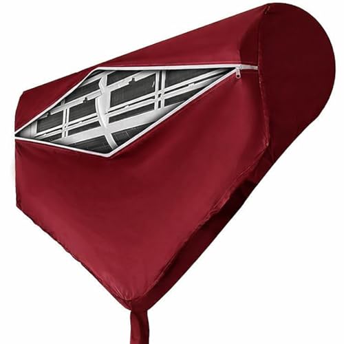 Image of Polyester Split Ac Service Wash Bag Cover Ac Service Cleaning Cover Waterproof Indoor Unit Service Cover Bag With Drain Outlet Ac Service Wash Bag Cover Jacket For 1.5 Ton Color Maroon