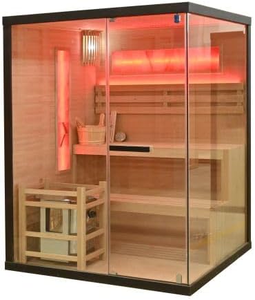 SANOTECHNIK Sauna LUXOR 2 with red LED lighting