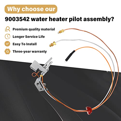 Upgraded 9003542 Natural Gas Pilot Assembly, 9003542 Water Heater Pilot Assembly Compatible With A.o.smith, Reliance,Kenmore, State Gs And Gsx Water Heater, Replace 1009295,18324-190,9003530 #TOP5