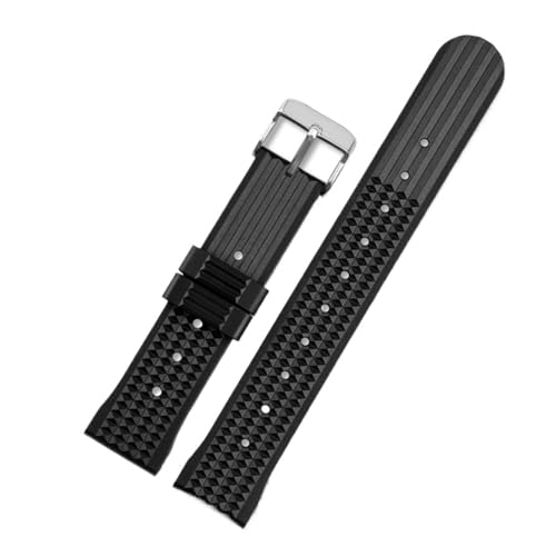 Image of BGFFDSZ Compatible With ORIS DIVERS Series 7707 7720 65 Year Replica Diving Watch Rubber Strap Breathable And Waterproof Bracele(A-Black-Silver,22mm-width)