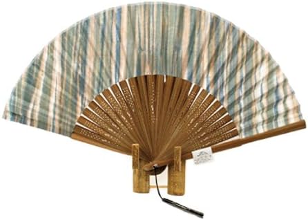 Ando SKM-2 Men's Somei Washi Fan, Uneven Dyed, Green