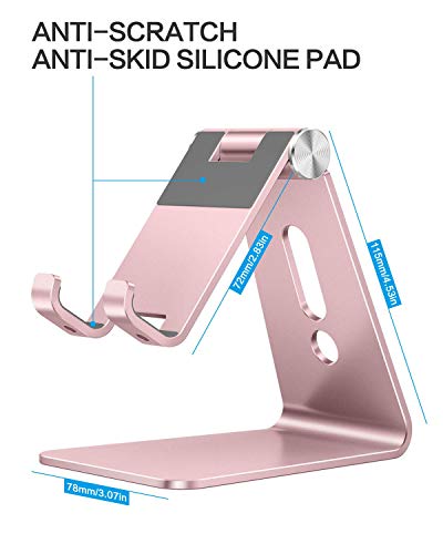 image for OMOTON Adjustable Cell Phone Stand, C2 Aluminum Desktop Phone Holder D