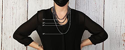 Lavari Jewelers Black Pearl Necklace in 925 Sterling Silver 36 Inches Long with Lobster Claw Clasps 6-7 mm Wide2