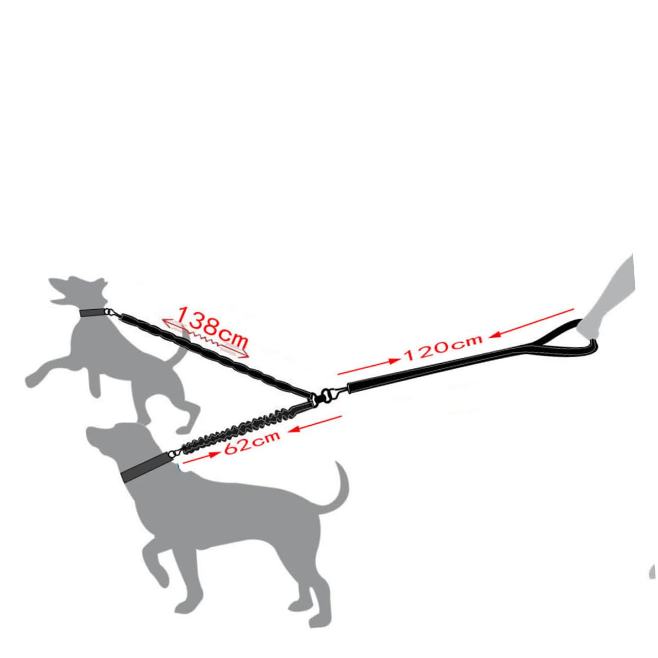 GRIRIW Double-Ended Traction Rope Pet Supplies Dog Walking Belt Dog Leash Retractable Strong Structure