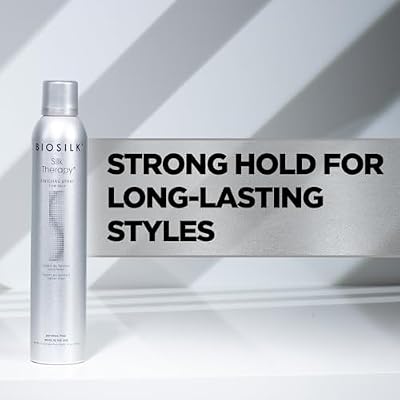 BioSilk Silk Therapy Finishing Spray Firm Hold, Strong-Hold Hairspray for Long-Lasting Styles, Adds Brilliant Shine & Keeps Hair Touchable, Sulfate-Free, Paraben-Free, Cruelty-Free, 10 Oz