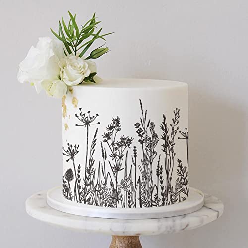 Uposao Floral Cake Templates - Buttercream Stencils & Lace Decoration Molds for Fondant, Type 12 - Image 4