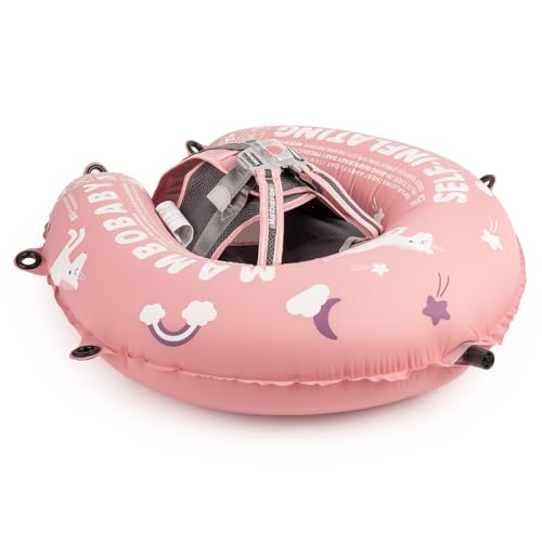 HECCEI Schwimmring Baby, Mambobaby Autom Aufblasbare Baby Schwimmhilfe Kompaktes Faltbares Design Schwimmreifen Perfekter Schwimmtrainer für Kinder von 3 bis 24 Monaten
