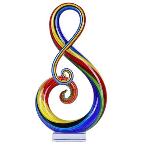 Escultura de Cristal Murano Multicolor Nota Musical miniatura 1