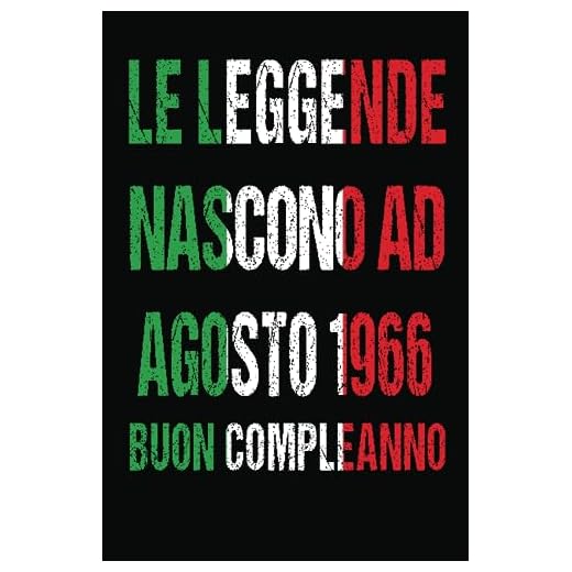 Le Leggende Nascono Ad Agosto 1966: Idea regalo originale e divertente di 57 anni per donne e uomini. Taccuino a righe