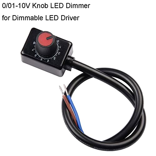Youmile 2 pcs DC 0/1-10V Knob LED Dimmer Mini Controller Rotary Switch PWM Dimming with knob cap for 0/1-10V Dimmable LED Drivers Controling Interior Light Grow Lamp - Image 2