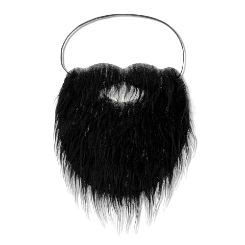 Yolev Fake Mustache Black Fake Beard Costume with Elastic Rope