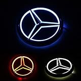 5D LED Car Tail Logo Light Badge Lamp Emblem For for Mercedes GLK-Class,S-Class Maybach,A/C/CLA/GLA/G/M/S/SL-Class AMG,etc All Models for Mercedes-Benz all of cars (red)