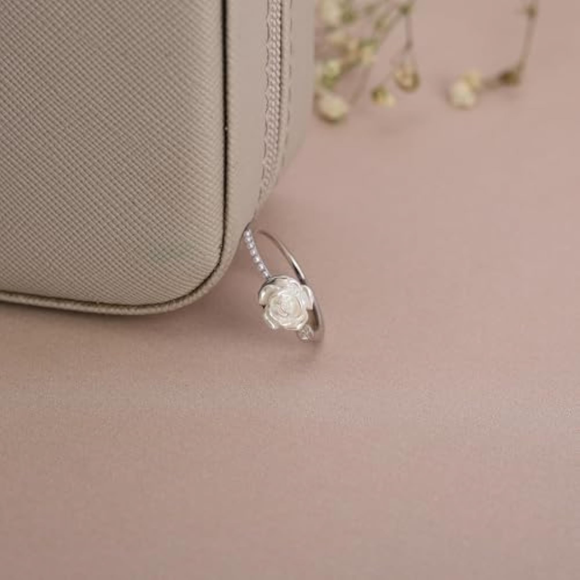 Women's Modern Adjustable Finger Ring, Rhodium Plated
