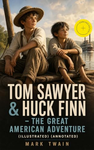 Tom Sawyer & Huck Finn – The Great American Adventure (Illustrated) (Annotated): Enriched Edition. Mississippi River mischief, satire, and coming-of-age across 19th-century America