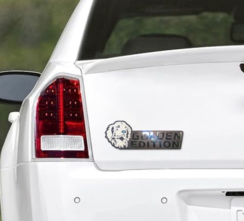 Image of Dog Edition 3D Car Badge, Laser Cutting Emblem, Cute Dogs Decals (Golden Retriever)