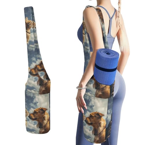Sac de tapis de yoga grand format en toile avec rangement étanche sous le sac