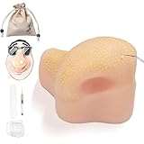 Pimple Popping Toy - Fidget Toys for Stress Relief, Realistic Silicone Nose Spot Popper, Portable Travel Sensory Toy for Adults, Pimple Popper Nose Includes Extractor Tool and Zipper Pouch