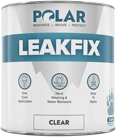 Polar Leak Seal Waterproof Roof Paint, 1L, Clear, One Coat