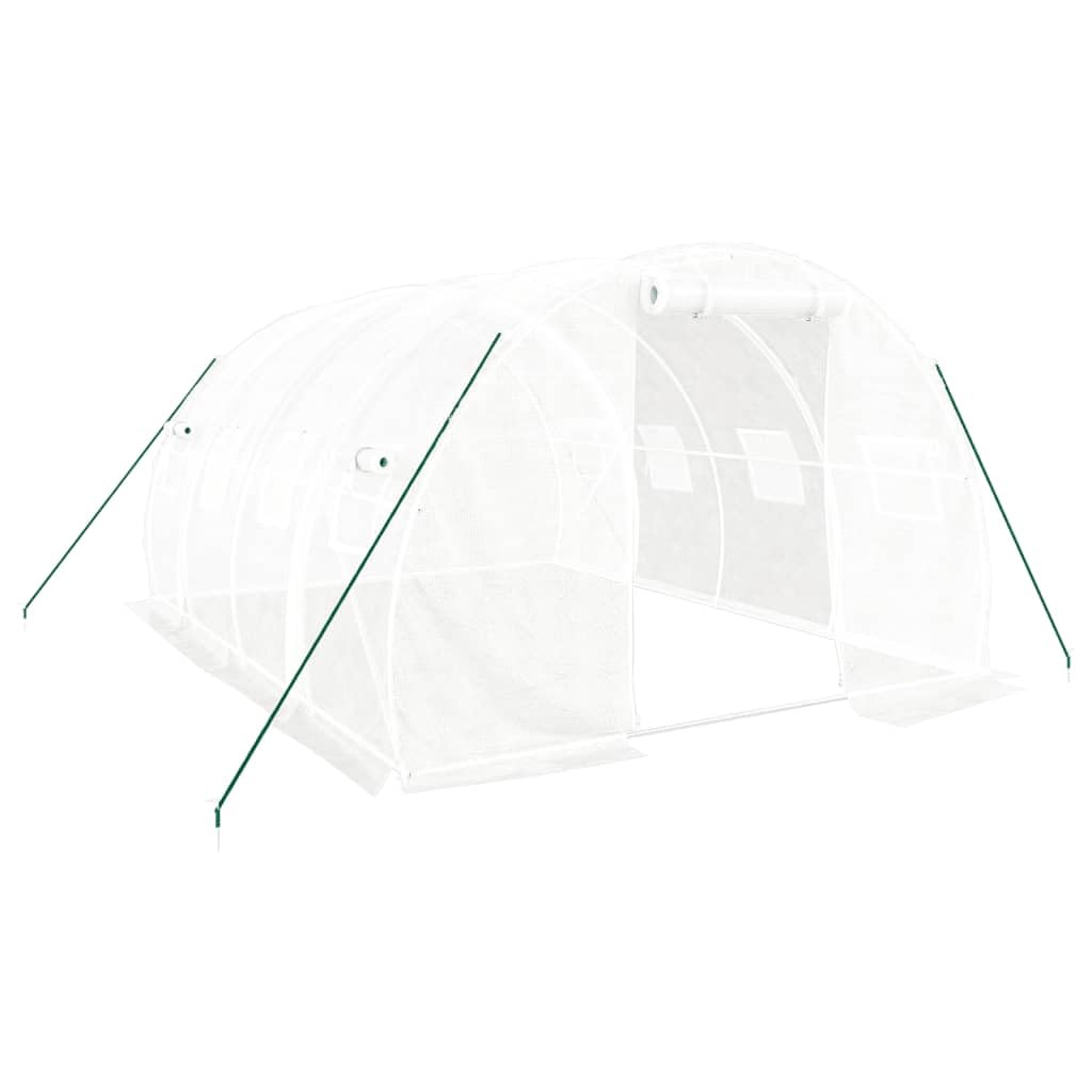 Invernadero con Estructura de Acero Blanco 12 m² 4x3x2 m Tunel Invernadero Huerto para Plantas con Paredes Laterales Enrollables, Impermeable