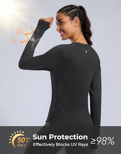 G Gradual Long Sleeve Workout Tops for Women Quick Dry Lightweight Running Athletic Shirts with Zip Pocket Moisture Wicking3