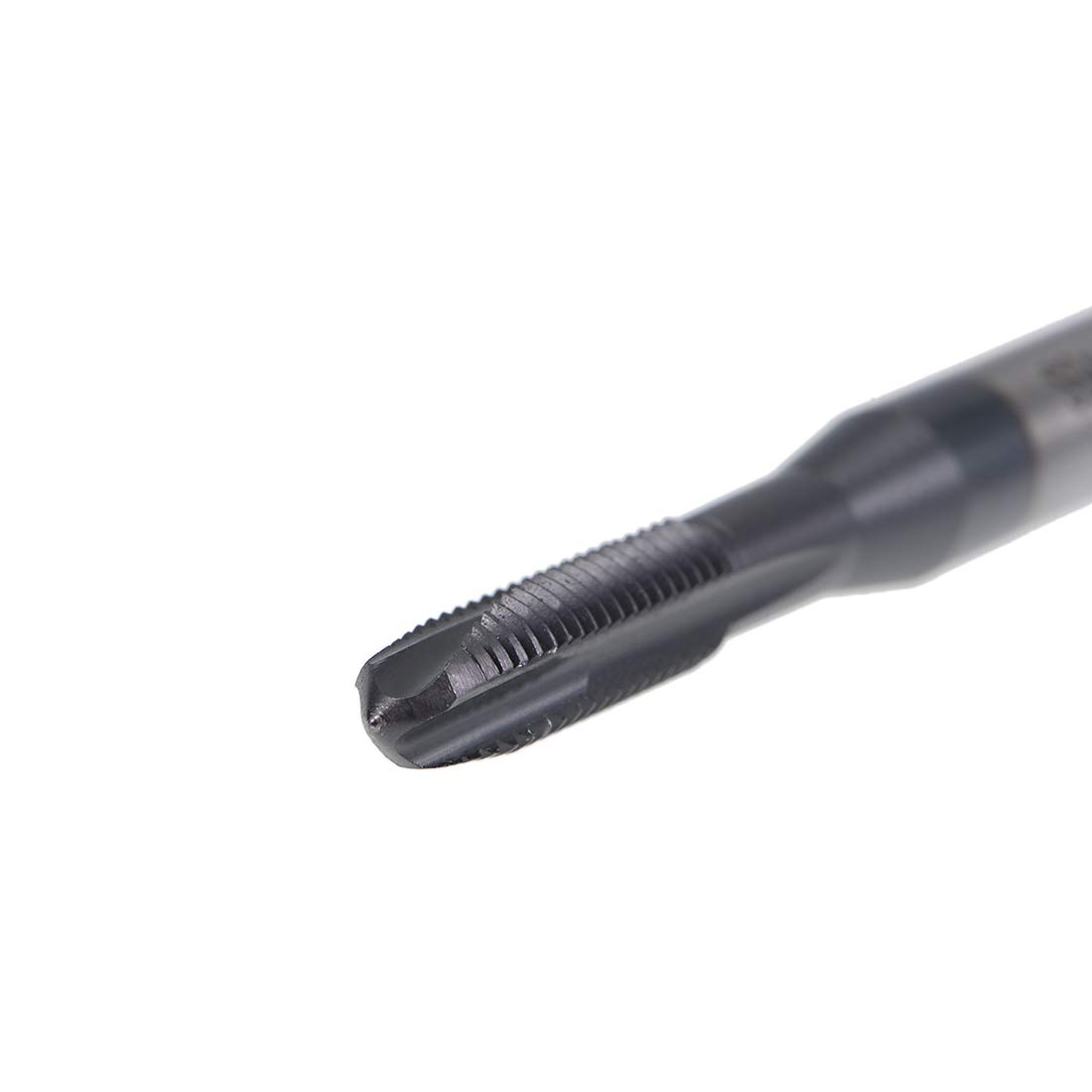 Sourcing map Lot de 2 tarauds à pointe spirale M5 x 0,8 mm H2, acier haute vitesse 6542, finition revêtue TICN, tige ronde avec extrémité carrée, DIN371/376, 2 pièces
