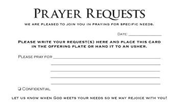 Misc. Prayer Card - Prayer Requests (Pkg 50) Book