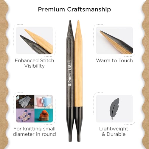 Image of Knitter's Pride Day & Nite Normal Interchangeable Circular Needles 5 inch inch (13cm) - US Size 11 (8mm)